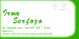 irma serfozo business card